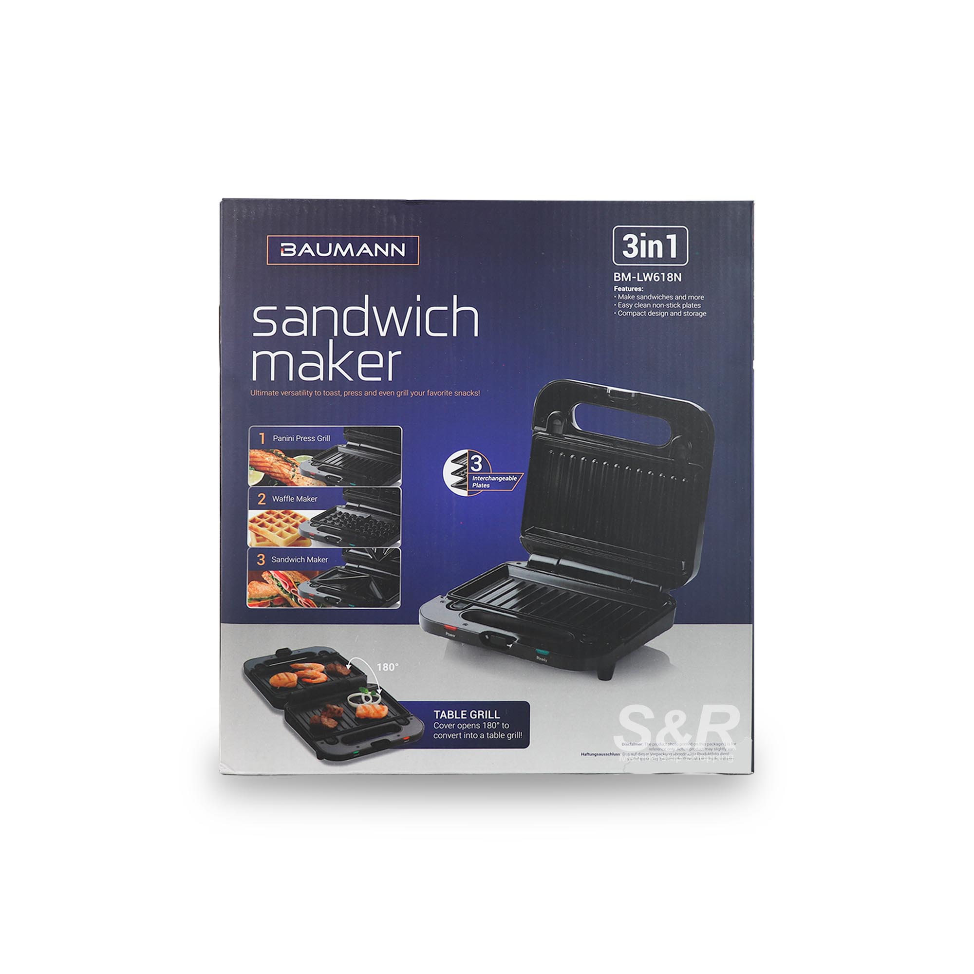 Baumann Living Sandwich Maker BM-LW618N Baumann Living Sandwich Maker BM-LW618N